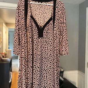 Knee length soft nighty with matching robe